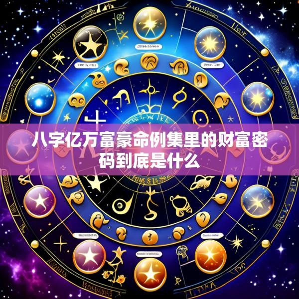 八字亿万富豪命例集里的财富密码到底是什么