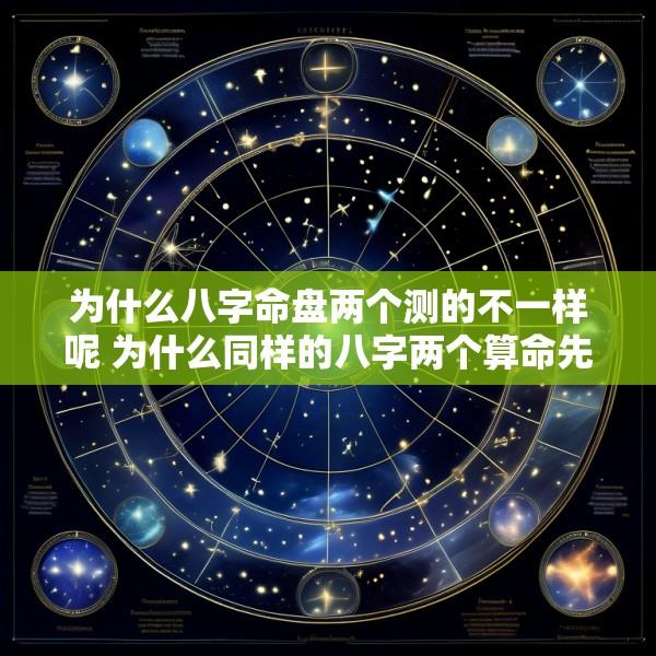 为什么八字命盘两个测的不一样呢 为什么同样的八字两个算命先生完全对立的看法