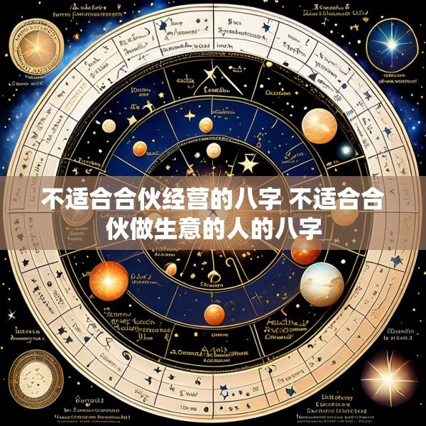 不适合合伙经营的八字 不适合合伙做生意的人的八字