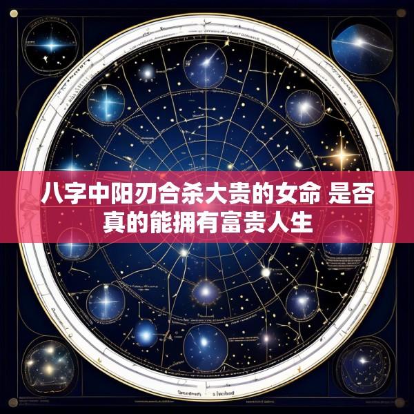 八字中阳刃合杀大贵的女命 是否真的能拥有富贵人生