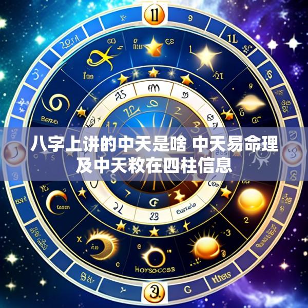 八字上讲的中天是啥 中天易命理及中天敉在四柱信息