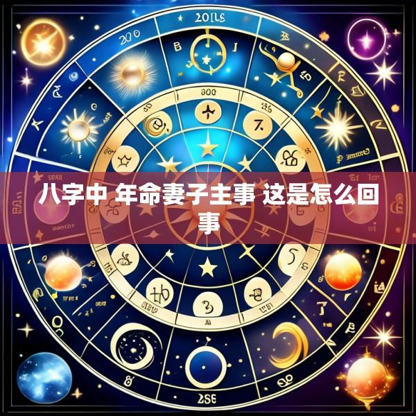 八字中 年命妻子主事 这是怎么回事