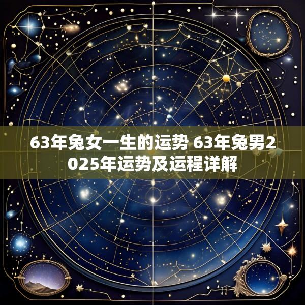 63年兔女一生的运势 63年兔男2025年运势及运程详解