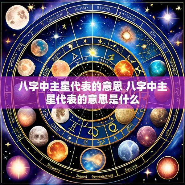 八字中主星代表的意思 八字中主星代表的意思是什么