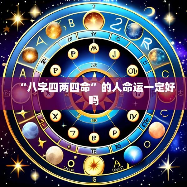 “八字四两四命”的人命运一定好吗