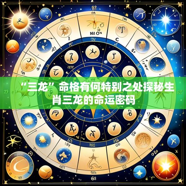 “三龙”命格有何特别之处探秘生肖三龙的命运密码