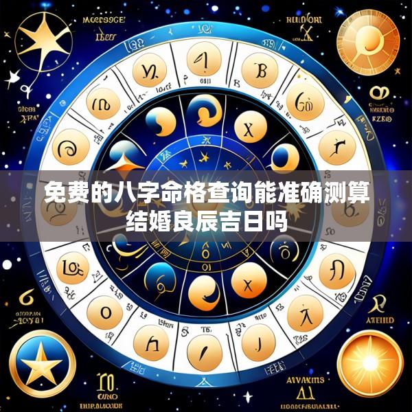 免费的八字命格查询能准确测算结婚良辰吉日吗