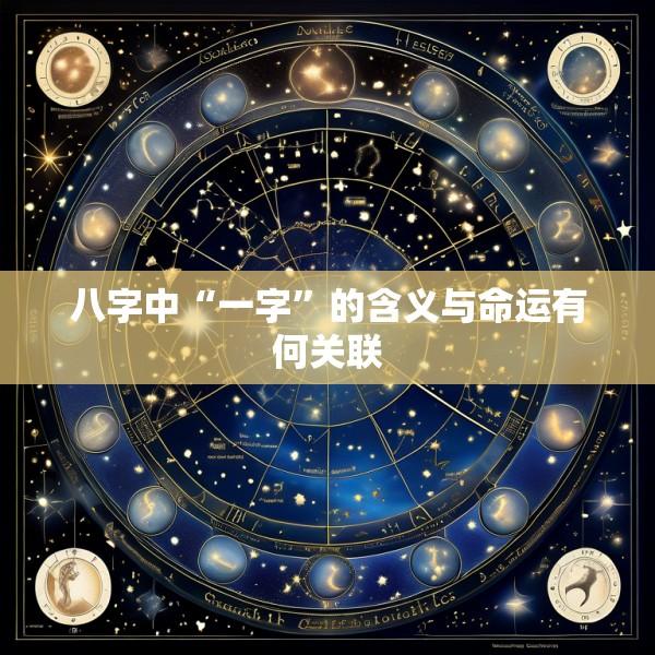 八字中“一字”的含义与命运有何关联