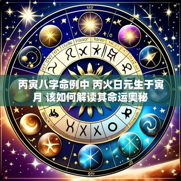 丙寅八字命例中 丙火日元生于寅月 该如何解读其命运奥秘