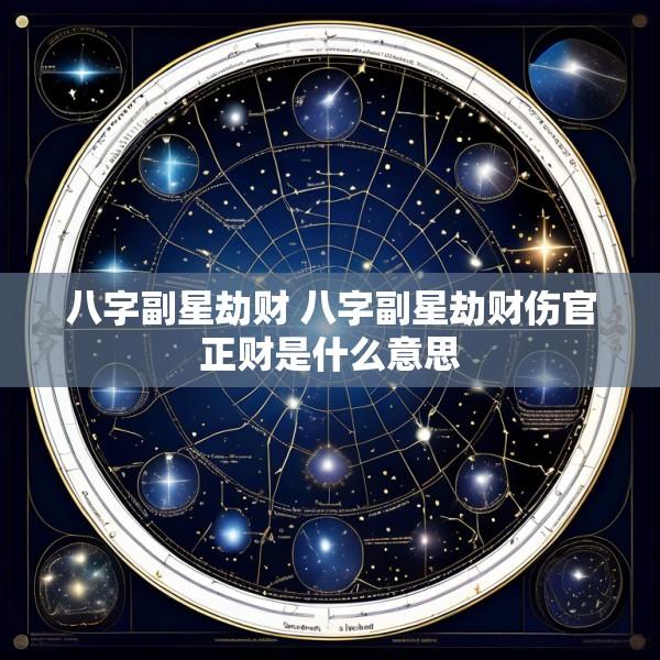 八字副星劫财 八字副星劫财伤官正财是什么意思