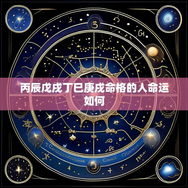丙辰戊戌丁巳庚戌命格的人命运如何