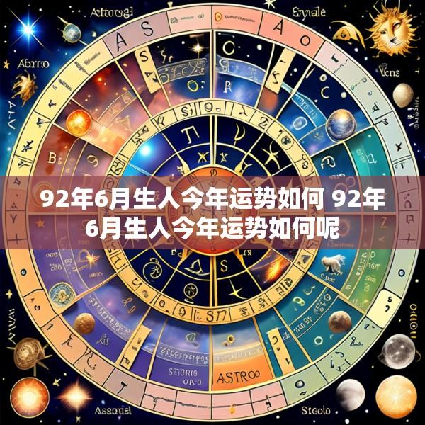 92年6月生人今年运势如何 92年6月生人今年运势如何呢