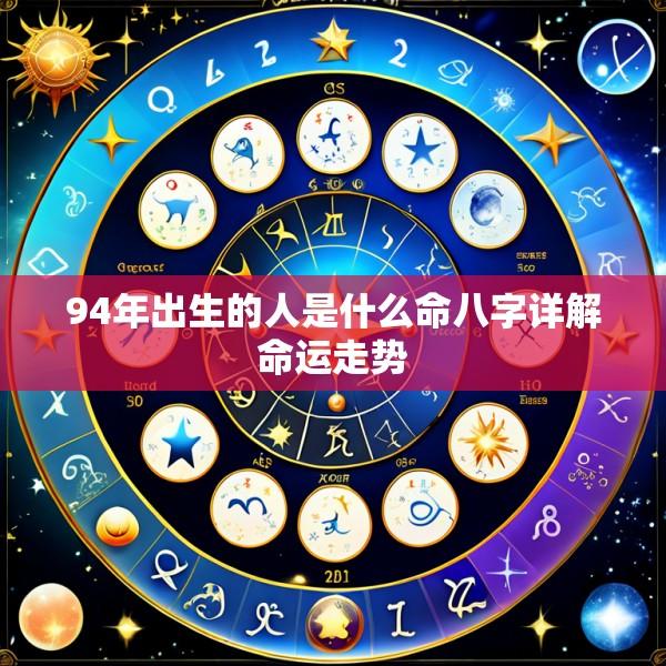 94年出生的人是什么命八字详解命运走势