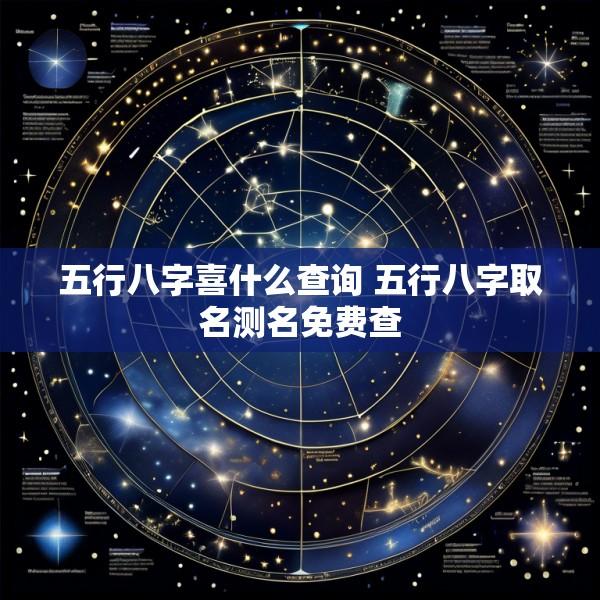 五行八字喜什么查询 五行八字取名测名免费查