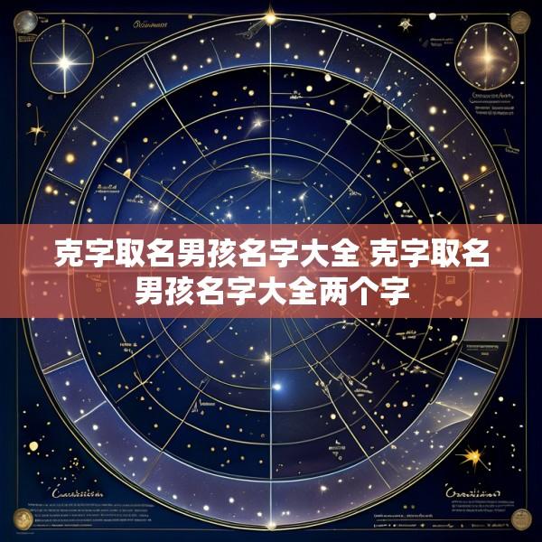 克字取名男孩名字大全 克字取名男孩名字大全两个字