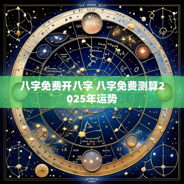 八字免费开八字 八字免费测算2025年运势