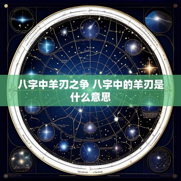 八字中羊刃之争 八字中的羊刃是什么意思