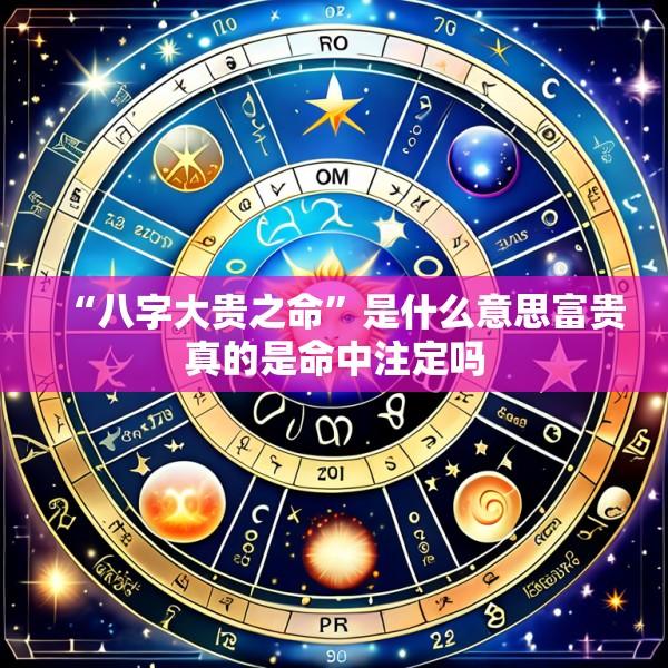 “八字大贵之命”是什么意思富贵真的是命中注定吗