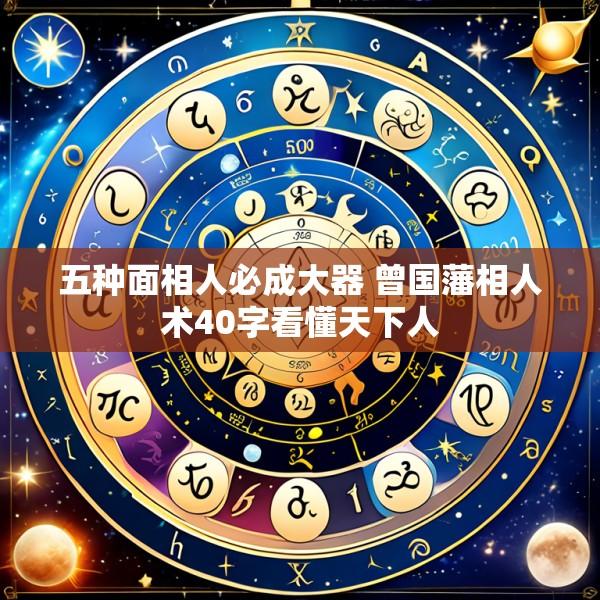 五种面相人必成大器 曾国藩相人术40字看懂天下人