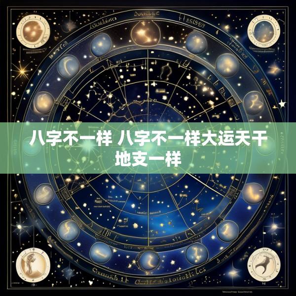 八字不一样 八字不一样大运天干地支一样