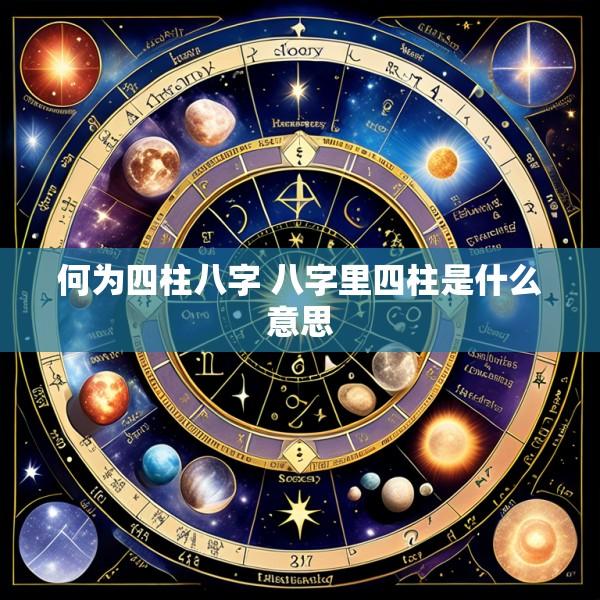 何为四柱八字 八字里四柱是什么意思