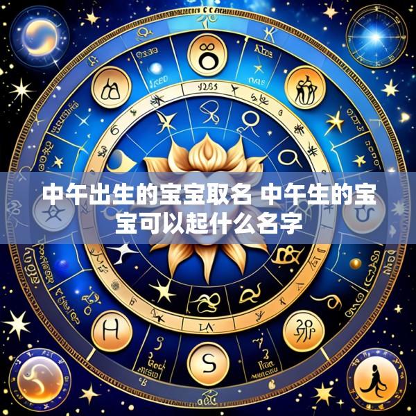 中午出生的宝宝取名 中午生的宝宝可以起什么名字
