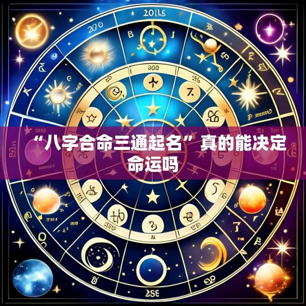 “八字合命三通起名”真的能决定命运吗