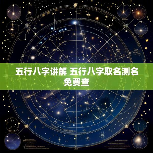 五行八字讲解 五行八字取名测名免费查