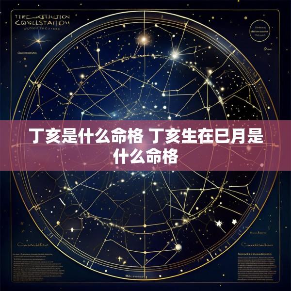 丁亥是什么命格 丁亥生在巳月是什么命格