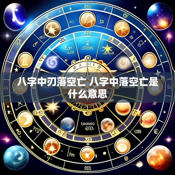 八字中刃落空亡 八字中落空亡是什么意思