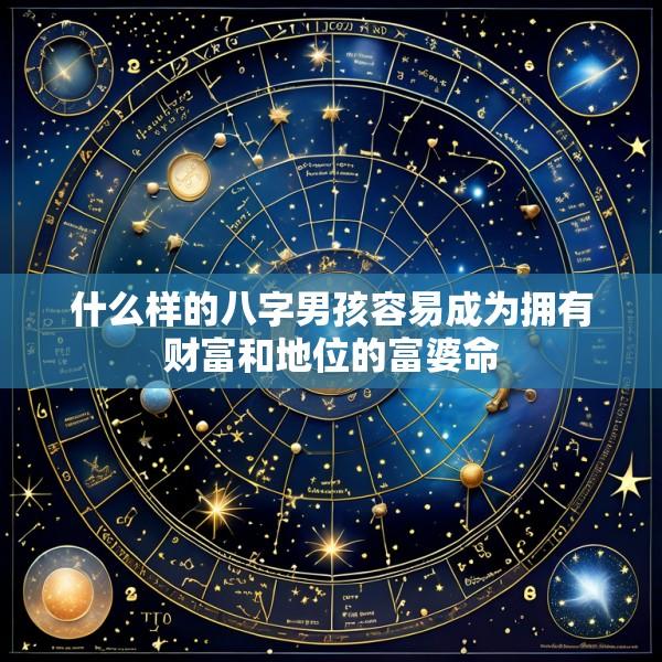 什么样的八字男孩容易成为拥有财富和地位的富婆命