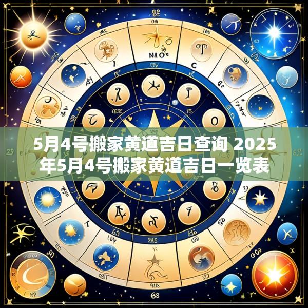 5月4号搬家黄道吉日查询 2025年5月4号搬家黄道吉日一览表