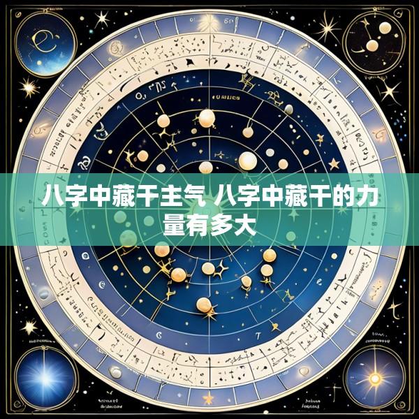 八字中藏干主气 八字中藏干的力量有多大