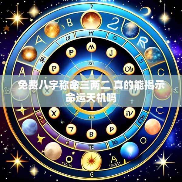 免费八字称命三两二 真的能揭示命运天机吗