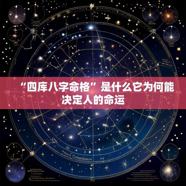“四库八字命格”是什么它为何能决定人的命运
