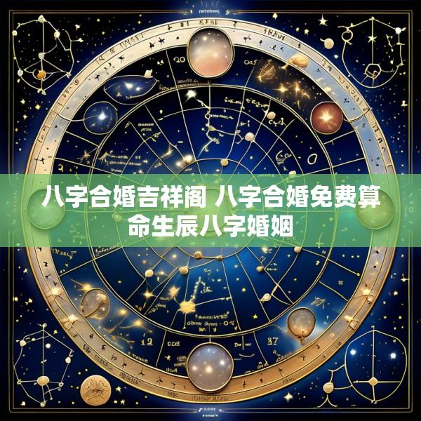 八字合婚吉祥阁 八字合婚免费算命生辰八字婚姻