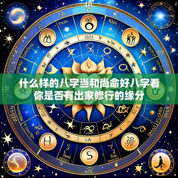 什么样的八字当和尚命好八字看你是否有出家修行的缘分