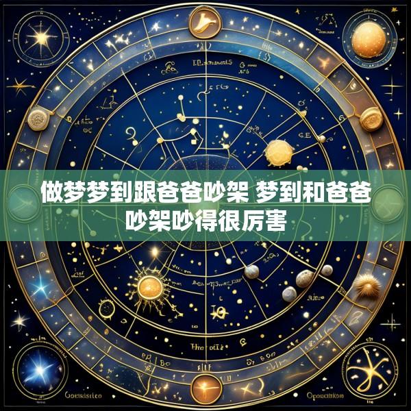 做梦梦到跟爸爸吵架 梦到和爸爸吵架吵得很厉害
