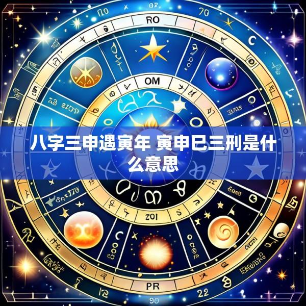 八字三申遇寅年 寅申巳三刑是什么意思