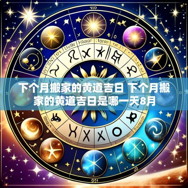 下个月搬家的黄道吉日 下个月搬家的黄道吉日是哪一天8月
