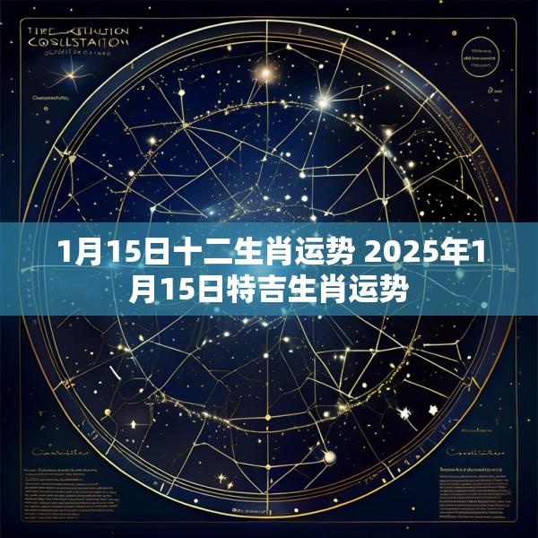 1月15日十二生肖运势 2025年1月15日特吉生肖运势