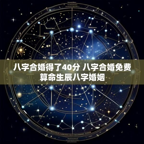 八字合婚得了40分 八字合婚免费算命生辰八字婚姻