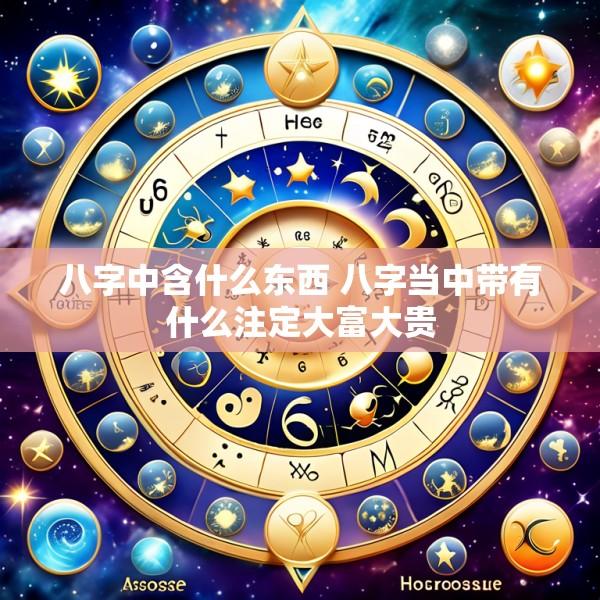 八字中含什么东西 八字当中带有什么注定大富大贵