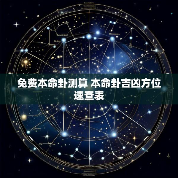 免费本命卦测算 本命卦吉凶方位速查表
