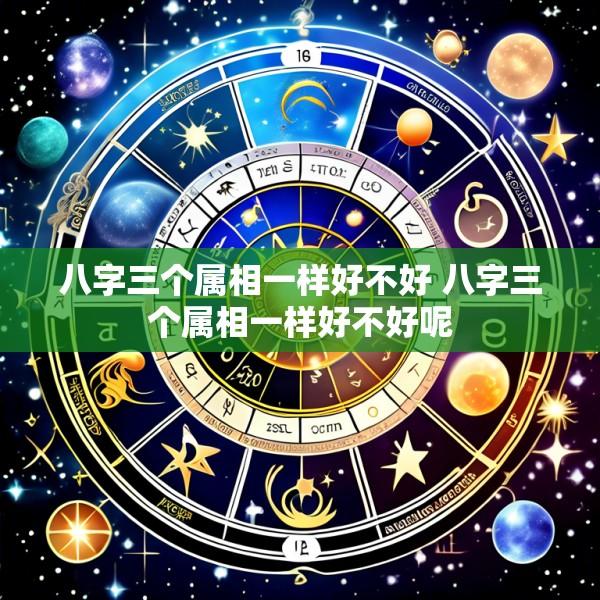 八字三个属相一样好不好 八字三个属相一样好不好呢