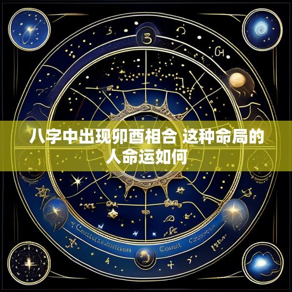八字中出现卯酉相合 这种命局的人命运如何