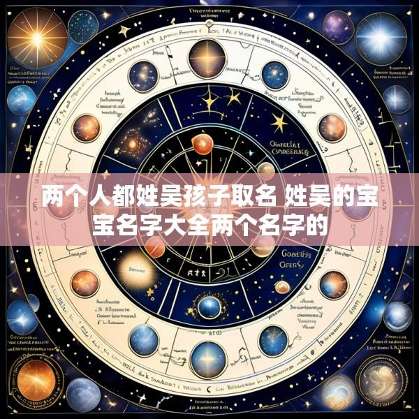 两个人都姓吴孩子取名 姓吴的宝宝名字大全两个名字的