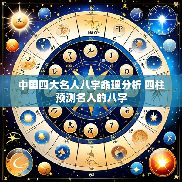 中国四大名人八字命理分析 四柱预测名人的八字