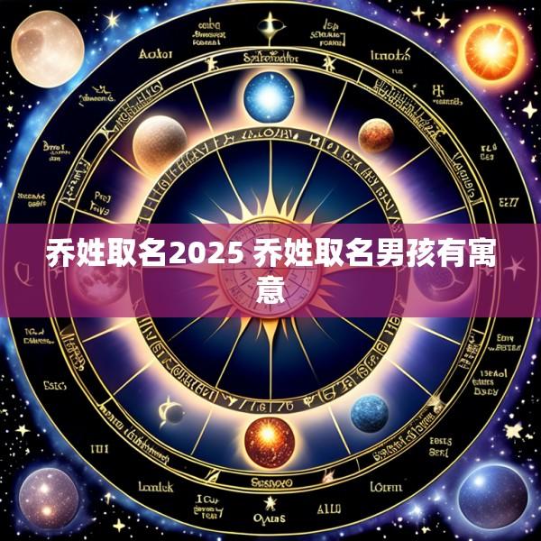 乔姓取名2025 乔姓取名男孩有寓意