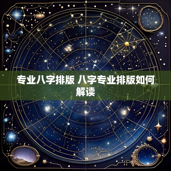 专业八字排版 八字专业排版如何解读